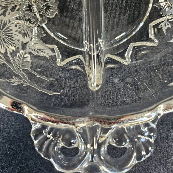 Silver City Blossom Time Divided Relish Dish Handles With Sterling Silver Overla - Picture 2 of 10